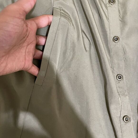 ECI New York Short Sleeve Dress Utility High Low Size XL Olive NWT - Picture 6 of 8